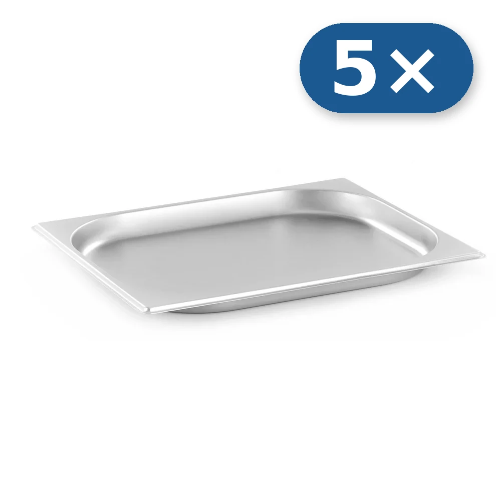 5× Bandeja de acero inoxidable GN 1/2 20 mm para LEO-004