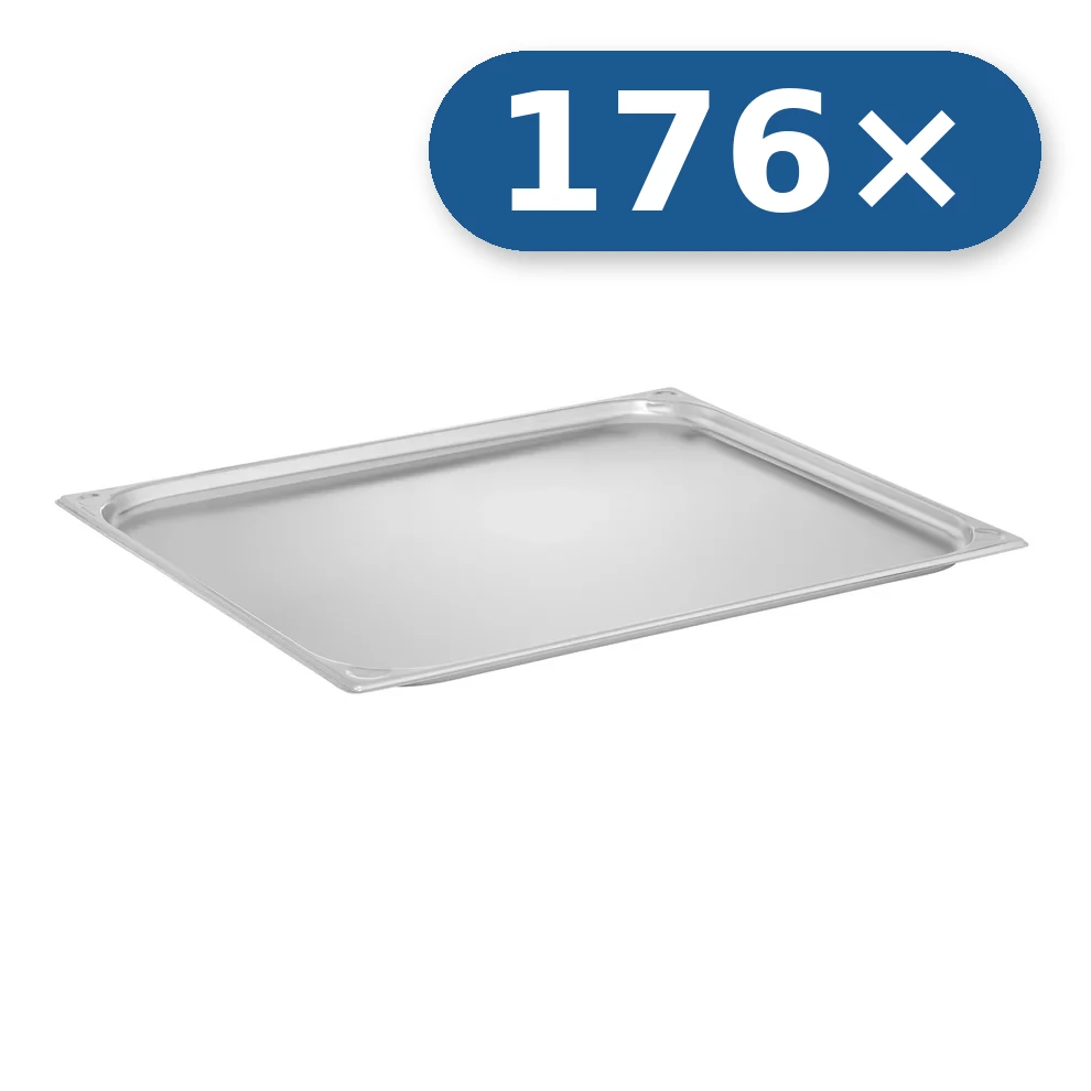 176× Bandeja de acero inoxidable GN 2/1 20 mm para LEO-600