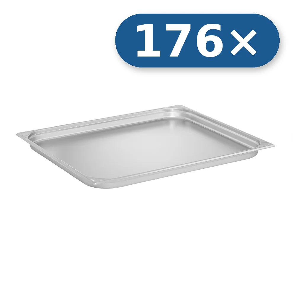 176× Bandeja de acero inoxidable GN 2/1 40 mm para LEO-600
